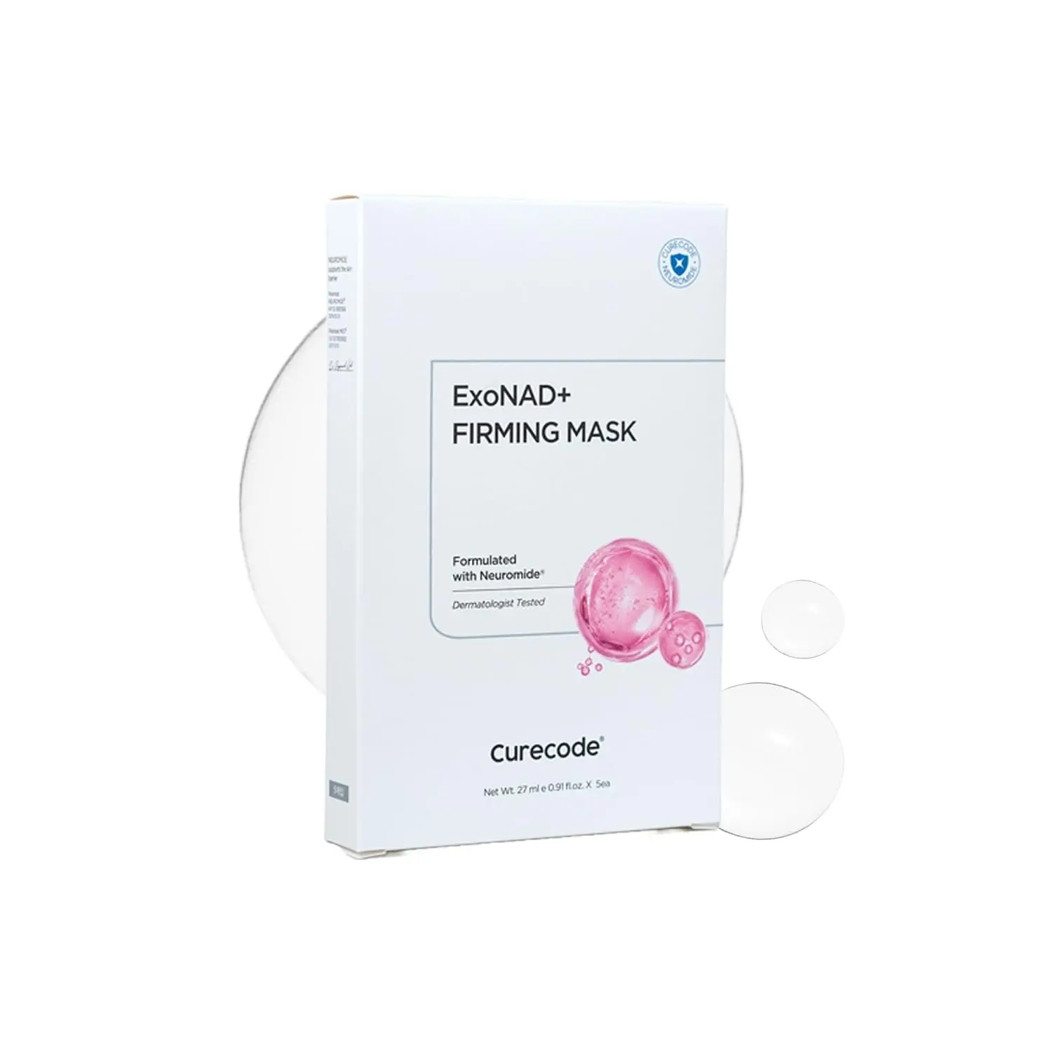 ExoNAD+ Firming Mask 27ml x 5EA, Visible Hydration & Radiance, Skin Elasticity & Brightening, Contains Neuromide, NAD+, Plant Exosomes, Skin Barrier Repair, Dermatologist Tested