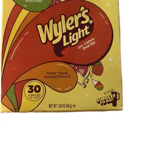 Wylers Light Sugar Free Drink Mix Pina Colada Rainbow Sherbeet Strawberry/Banana Guava 30 pack