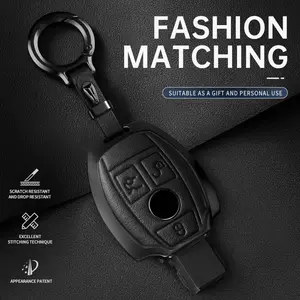 For Mercedes Benz key cover Beautiful Leather Key Case Compatible with CLS CLK AMG ML C CL E S SL SLK G GLC GLE GLS M R Smart Remote Key Car Key Protector Car Key Accessory