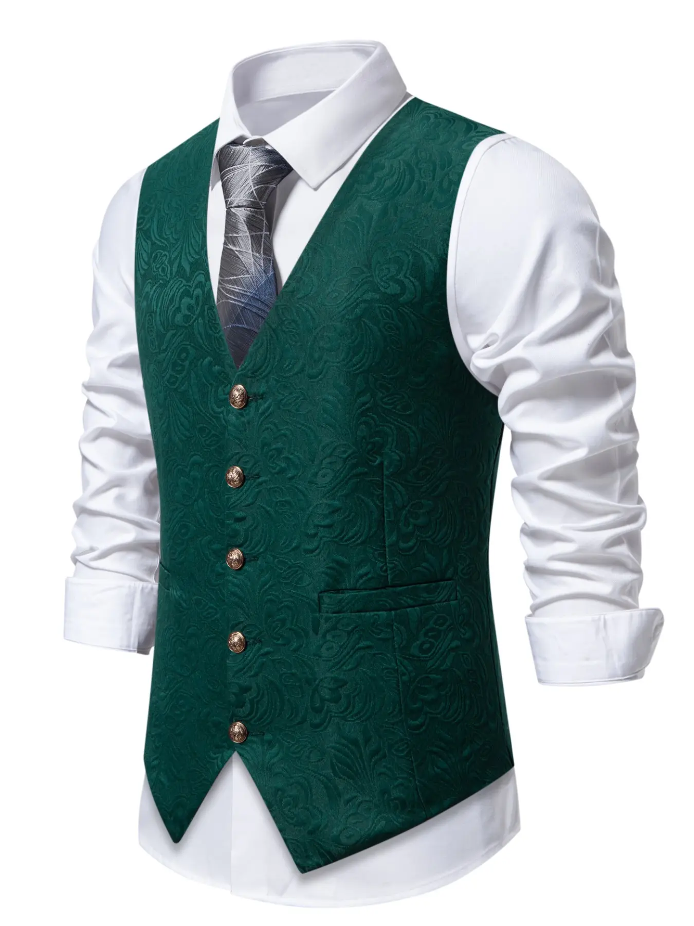 Men's Suit Vest, Floral, Formal Business Attire, Professional Office Wear, Elegant Blazer Accessory, Perfect for Meetings & Events