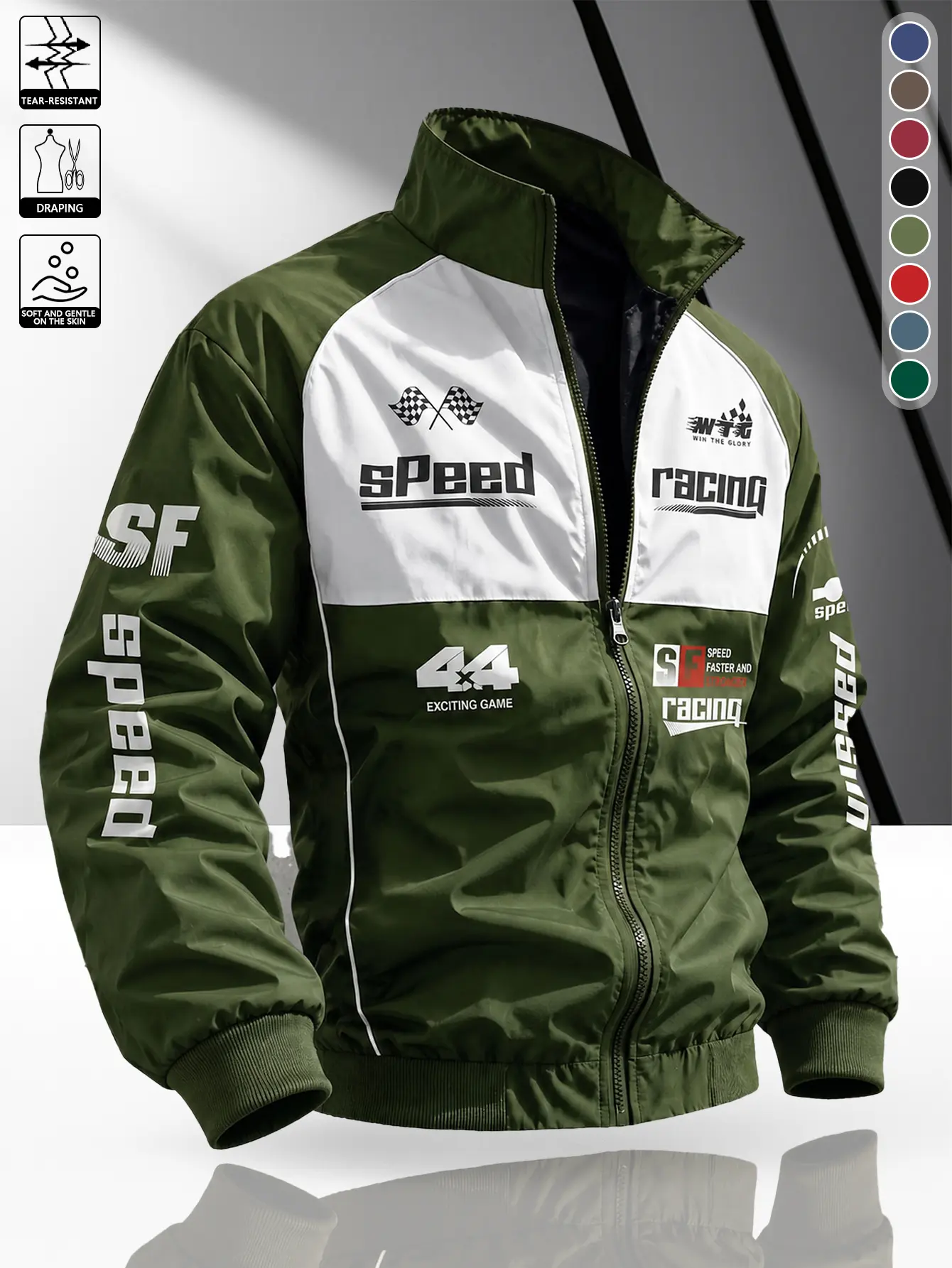 Men's Y2K high-street Speed Racing color-block baseball jacket | Streetwear brand loose-fit top, American retro F1 racing-style jacket
