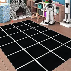 Simple Plaid Pattern Area Rug, 1 Count Non-slip Soft Floor Mat, Washable and Durable Decorative Carpet for Home Living Room Bedroom Kitchen Study Room