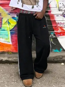 🔥 Popular checkered wide leg pants | Essential for streetwear 2026 ✨ White striped and red checkered contrasting waistband, made of ultra soft fabric, loose and suitable for all body types! Very suitable for Y2K, go viral on TikTok! #OOTD # Street Style