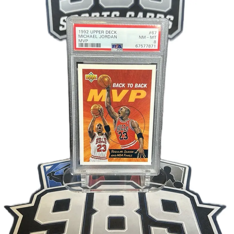 1992 Upper Deck #67 Michael Jordan Back to Back MVP PSA 8 NM-MT