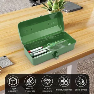 Industrial Grade Multi-Functional Tool Box, Portable Dual Layer Stainless Steel Back Panel, Thick Design, Shockproof, Waterproof, Freeze Resistant, Tool Organizer