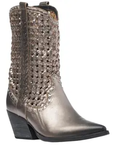 Golo Women's Reverse Woven Shaft Western Fashion Boot Snip Toe - Reverse-Pew