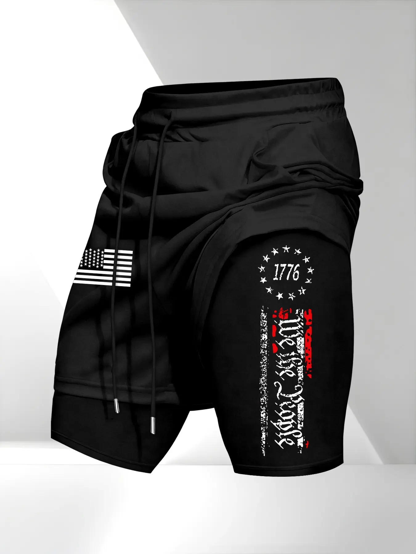 Men's Lightweight Summer Sport Shorts, Casual Athletic Shorts, Loose Casual Shorts, Patriotic Shorts, American Flag Print Design, Casual Comfort Fit, Perfect for Daily Wear and Outdoor Activities