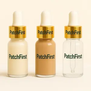 PatchFirstKit Glass Dropper Bottles for Skincare Testing - 3ml Sample Bottles for Face Hair & Body Care - Organiser Canister for Patch Testing Travel or Gifting