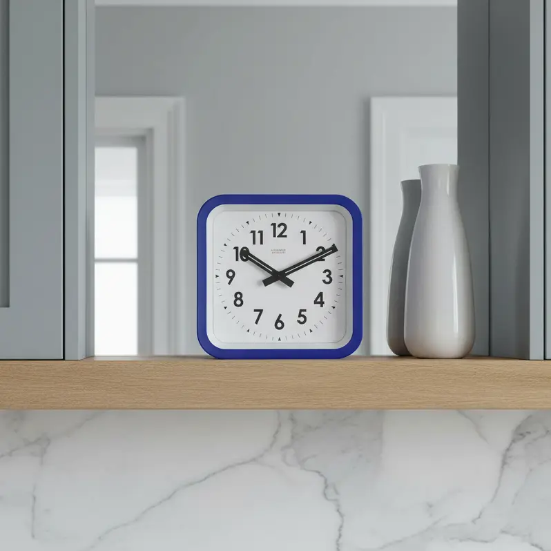 Square Clock Blue