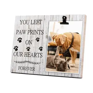 Pet Memorial Picture Frame Cat or Dog Frame 4x6 Memorial Pet Loss Picture Frame with Paw Prints Pet Loss Gifts