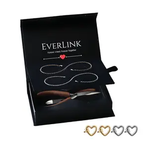 Everlink Permanent Couples Bracelets with Special Clasp - Unisex, Permanent Lock, Custom-Fit, 10" Adjustable| Perfect Anniversary & Birthday Gift