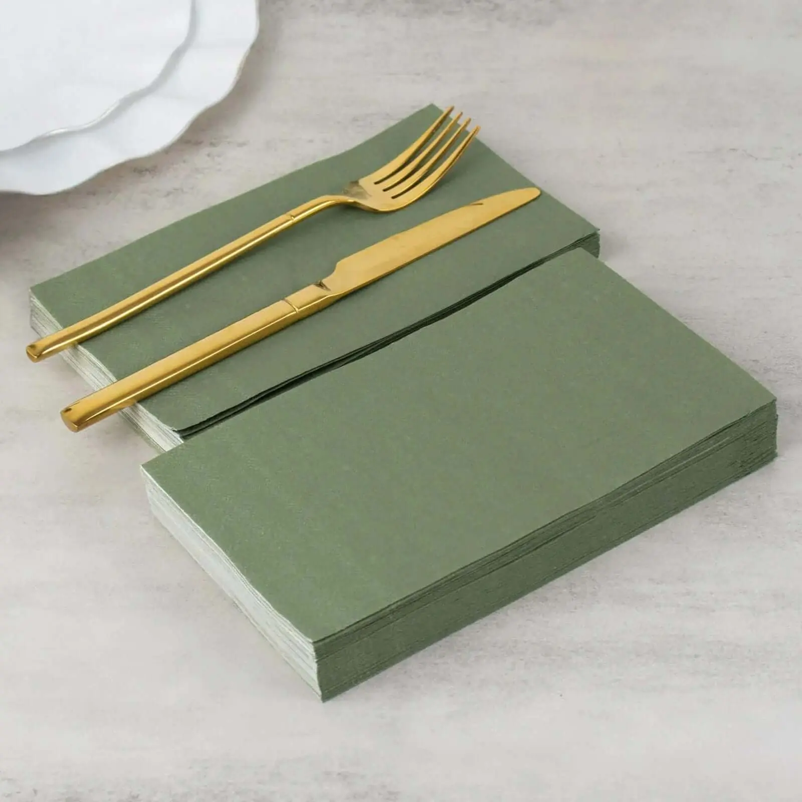 Bulk 50-Pack Dusty Sage Green Paper Napkins, Soft 2-Ply Disposable Dinner Napkins for Weddings, Home & Festive Party Supplies, Bulk Napkins