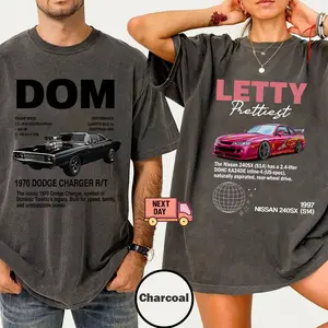 Vintage Dom and Letty Car Duo Boyfriend Girlfriend T-Shirt, Sweatshirt, Hoodie, Car Movie Couple Matching Shirt