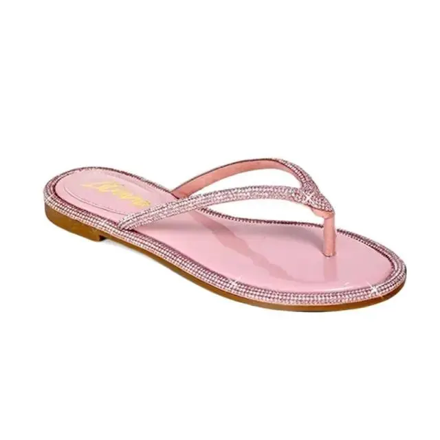 LINDY-1 WOMEN'S SANDAL SLIP ON RHINESTONE EMBELLISHED