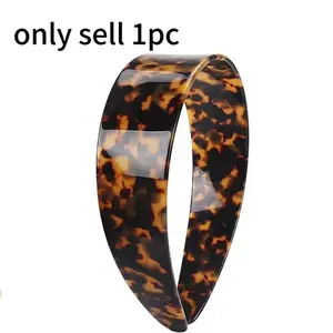 1pc Thick Tortoise Shell Headband Tortoiseshell Finish for Women, Versatile Elegant Retro Wide Band Design Plastic Headband with Teeth, No Slip Versatile Wide Acetate Retro Plastic Headbands Fashion style unique to the 90s