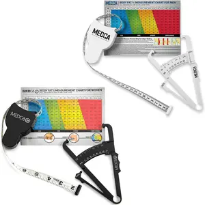 MEDca Body Fat Calliper and Measuring Tape for Body - Skinfold Callipers and Body.