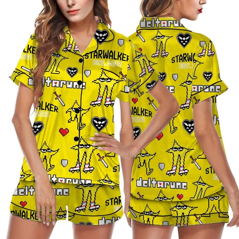 Starwalker Deltarune Game Pajamas Set, Starwalker It’s TV Time Meme Tee, DTG Video Game, Unisex Gamer  Nightwear, Womenswear, Sleepwear For All Seasons