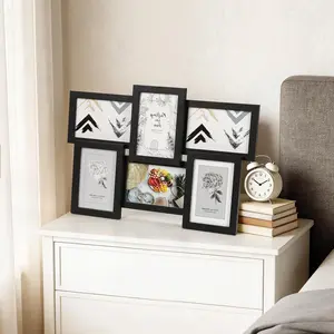 6-Piece 4x6 Photo Frame Collage, Glass Front Multi-Picture Wall Display Set, Perfect for Home or Office Decoration