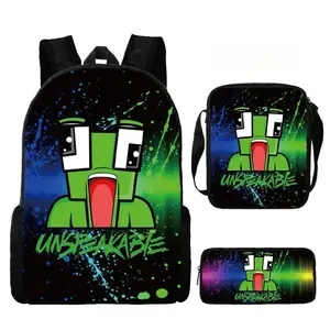 UNSPEAKABLE Anime Backpack for Women/Men/Teens, Day Packs Knapsacks Casual Backpacks 3 Pcs Set Gift for Gym Travel Camping Outdoor Work Business