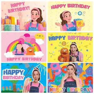 Cartoon English Teacher Ms&Rachel Theme Backdrop Children Birthday Party Decorations Background Banner Photozone Props Baby GIft
