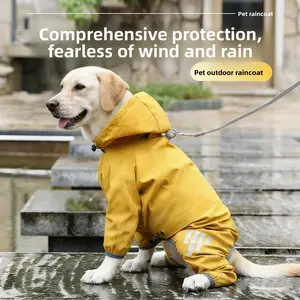 Waterproof Dog Raincoat – Full Body 4-Leg Coverage, Keep Your Dog Dry in Rain