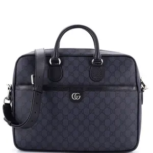 Pre-owned GUCCI Canvas Coated Top Handle Bags Ophidia Zip Around Pocket Briefcase GG Coated Canvas Medium by Rebag