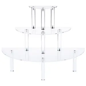 Plymor Clear Acrylic Three-Tiered Half-Round Display Shelves