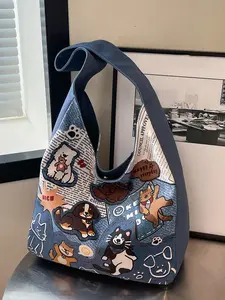 Fashion Animal Print Large Capacity Women Tote Bag, Cute Casual Design for Students and Artsy Style, Versatile for All Seasons, Stylish Tote Bag