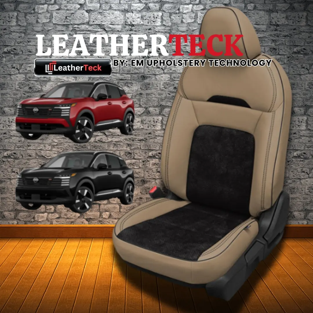 Deluxe Katzkin Leather Upholstery Covers Kit for 2025 Nissan Kicks K8 All Trims - Black Wrap