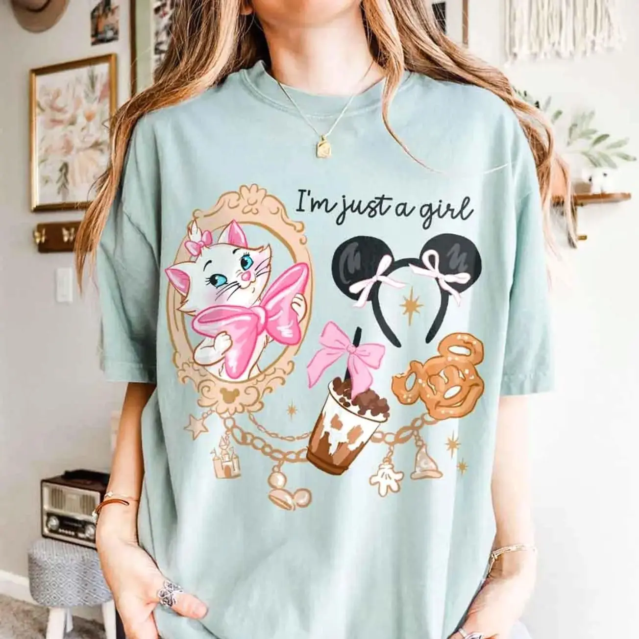 Comfort Colors #Marieee Cat Shirt, The #Aristocatsss Coquette Tee, Im Just A Girl Graphic Shirt, Magic Kingdom Vacation Outfit, Fan Gift OP0V9