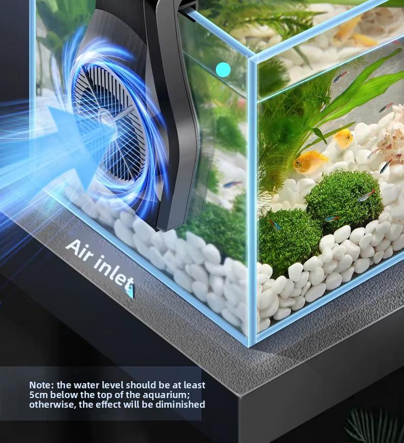 Aquarium Cooling Fan Adjustable Wind Speed Effectively Reduce Water Temperature Prevent Fish Heat Stress Perfect For Household Small Medium Fish Tank Fresh Salt Water Breeding Use