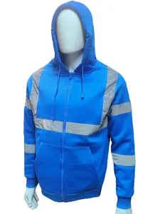 SUN ACTIVE ROYALHigh Visibility Reflective Sweater with 2" reflector and hoodie with ZIPPER OR PULLOVER SWEATER