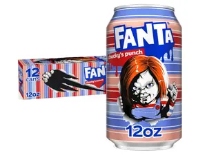 Fruit Punch Caffeine Free Soda Soft Drink, Chucky's Punch Halloween Edition, 12 fl. oz. cans, 12 pack