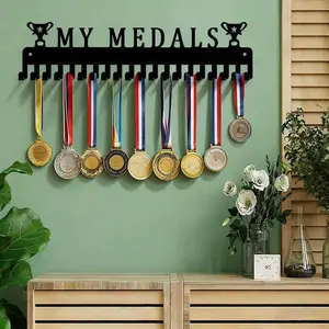 Personalized Medal Hanger Display, Sturdy Steel Medal Holder for Sport Race Runners, Easy to Install, Perfect for Medals and Awards
