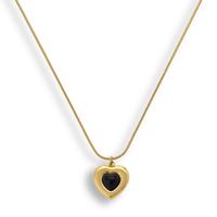 18K Gold Waterproof, Black No Gemstone