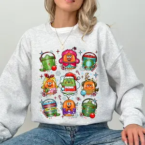 Chicken Nugget Grin Christmas Sweatshirt, Funny Xmas Nuggets Crewneck, Foodie Gifts, Chicken Nugget Lover Gift, Funny Fast Food Sweatshirt