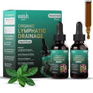 Wish Fusion Organic Lymphatic Drainage, 2 Pack Liquid Drops Lymphatic Support Drops to Support detox, Mullein, Burdock Root & Dandelion Lymphatic Drainage Supplements for Adults