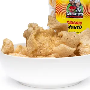 2-Bag Bundle - E&T Porky Bites Classic Mouth Flavored Fried Pork Rinds Protein Snack Bite Crunchy Crispy Keto Friendly Gluten Free Zero Carb Authentic Flavor 9 Grams of Protein 2-Bag Bundle