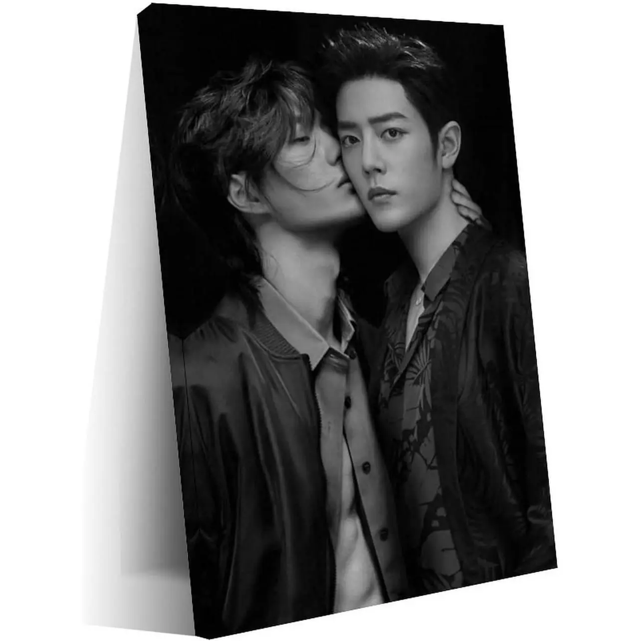 UBVFDLCA Xiao Zhan & Wang Yibo Artistic Portrait Canvas Print with Handmade Frame, 20x30 Inch (50x75 cm) Decorative Wall Decoration, Home Supplies for Bedroom & Living Room