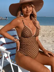 PRINCELY 2026 New Women's Swimwear Arrival For Holiday Chill Autumn Boho Y2K Pleated Shorts, Elegant Vintage Casual Maternity Polka Dot Print