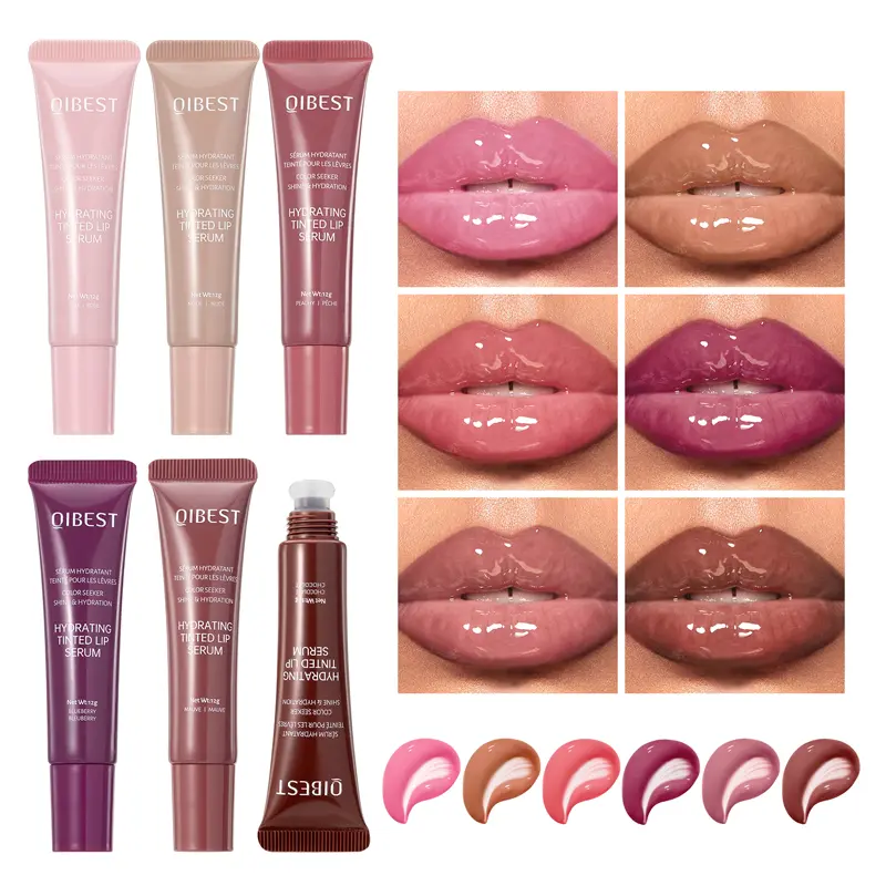 6 Colors Watery Crystal Jelly Lip Oil Balm Moisturizing Smoothing Lip Lines Jelly Pout Lip Gloss Glass Lip Glaze Cosmetic