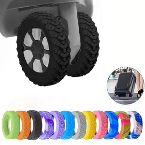 Silicone Luggage Wheel Covers, Quiet Noise Reduction, Travel Suitcase Wheel Caps, Anti-Noise Hand Push Bag Wheels Cover