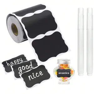 Reusable Waterproof Chalkboard Labels, Includes Liquid Chalk Marker, Perfect for Mason Jars, Party Decor, Craft Room, Weddings, Storage, Versatile Labels