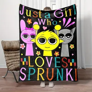 Sprunki Blanket Comfortable Flannel Blanket, Suitable For Sofa Beds And Living Rooms, Family Halloween Decorations, Halloween Blankets, Halloween Gifts