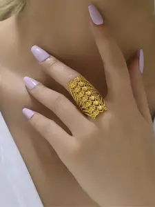 Hollow Out Design Elegant Ring, Fashionable Jewelry Accessories for Women & Girls, Trendy All-match & Exquisite Jewelry for Birthday Gift, Statement Ring, Trendy Jewellery Accessories