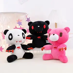 25cm Gloomy Bear Plush Toy Bloodthirsty Pink Bear Soft Toy Cute Teddy Toy Stuffed Animal Pillow for Kids Birthday Christmas Gift