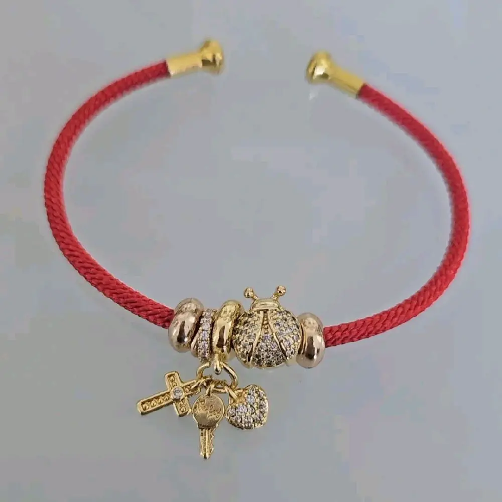 High-Quality Copper Open Bangle Charm Bracelet, Fits 17-18" Wrist Size