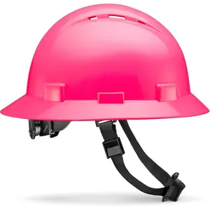 Full Brim Vented Solid Color OSHA Hard Hat with 6-Point Suspension