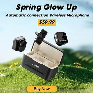Spring Glow Up！ KUKIHO Wireless Lavalier Microphone with Charging Case – 164ft Range, 72H Battery – for iPhone, Android, iPad, Laptop – Clip-on Mic for Video, Interview, Vlog