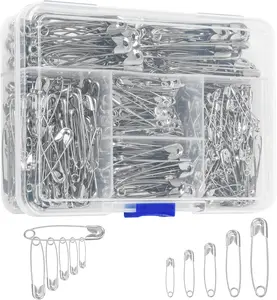 Bulk Safety Pins 520 Pack | Assorted Sizes Silver Steel | Heavy Duty Rust-Resistant | for Sewing Clothes Art Crafts